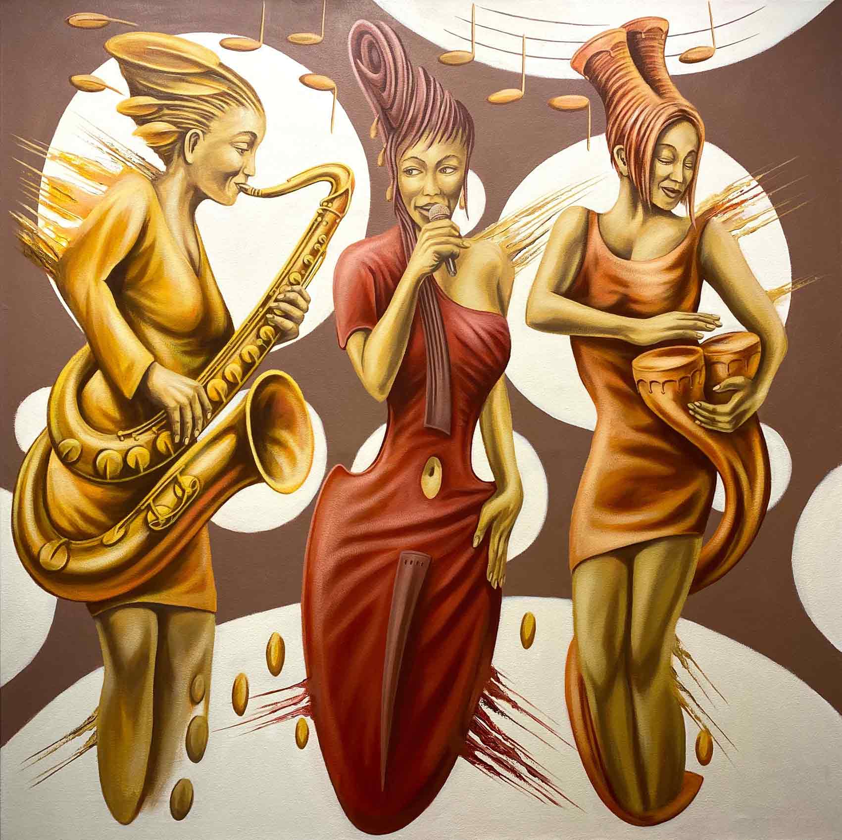 African Soul , Musikerin mit Saxophon , Sängerin , Trommlerin , Uwe Tabatt